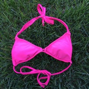 Hot Pink Triangle Bikini Top
